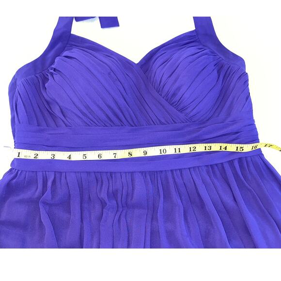 Beautiful Azazie Halter Dress‎ in Grape Chiffon - Size C (14 ) - Built in Cups - Picture 8 of 10